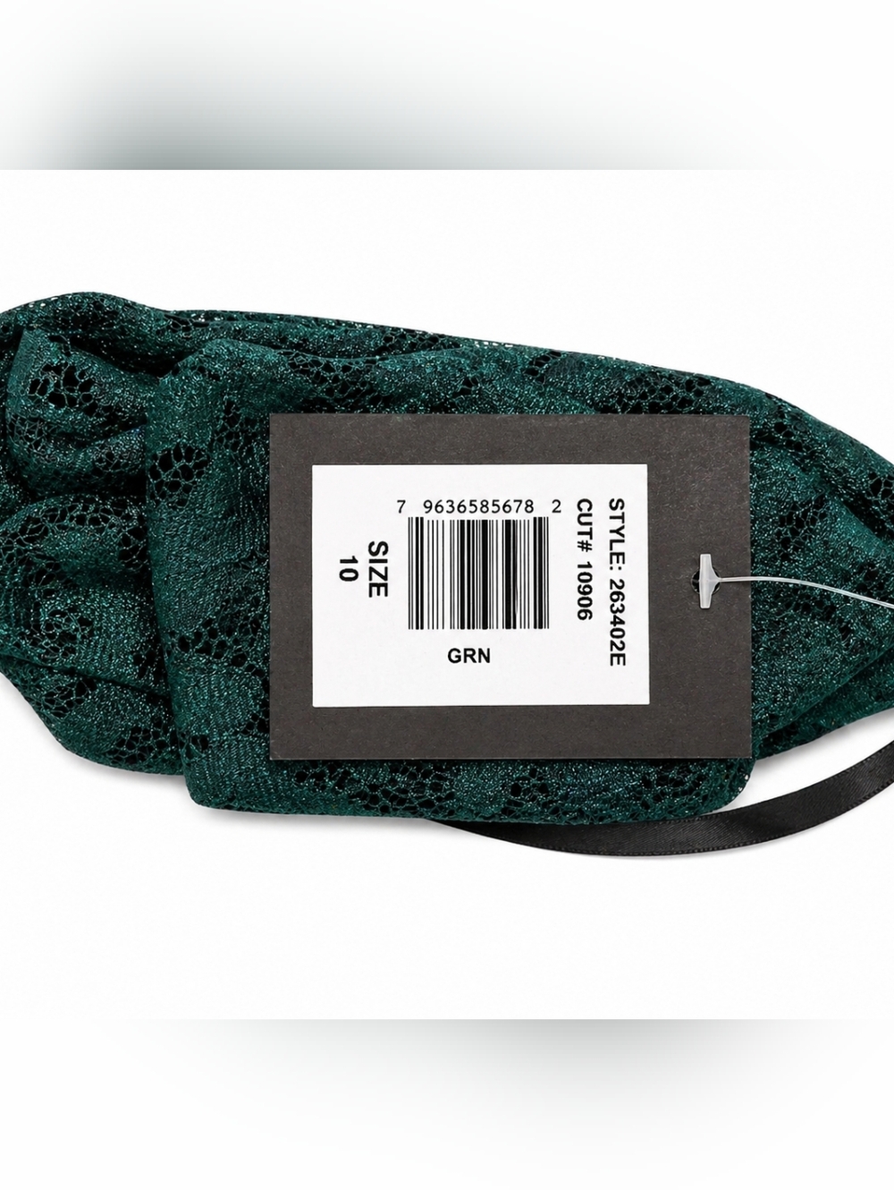 Green Lace Tiered Spaghetti-Strap Dress Size 10 - Picture 4 of 4